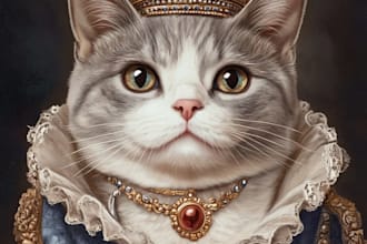 create art watercolor pet animal portrait