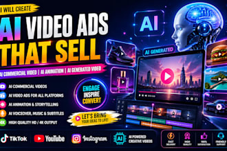 create ai commercial video, ai video ads, ai animation, ai generated