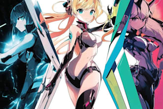 draw anime character in clean cel shading style