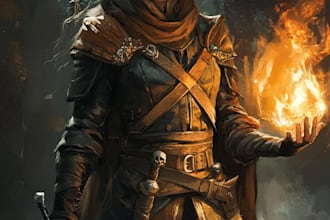 make a fantasy dnd party charecter art