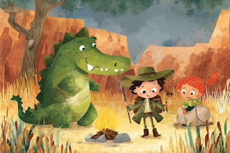 create stunning children book illustration package for KDP