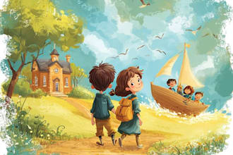 do cute children book cover, children book design