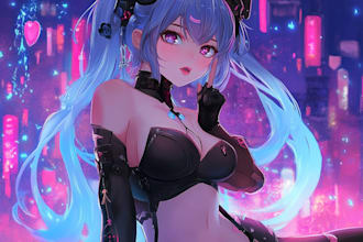 draw anime chibi character art for design character