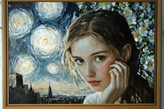draw oil painting character with strong artistic texture