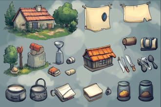 design 2d icon, object, asset and UI for your game