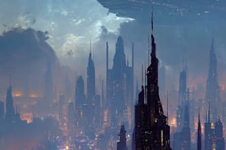 design a sci fi fantasy book cover design that sells