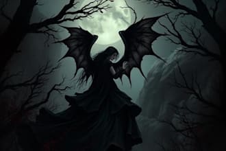 design a premium dark fantasy or gothic romance book cover