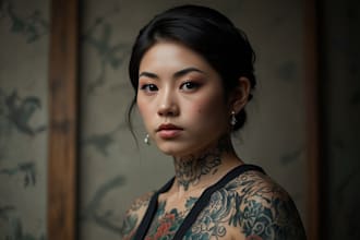 make a tattoo design in japanese style