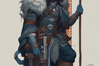 draw original dnd or rpg character art mpas party for you