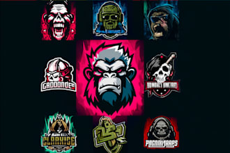 design professional gaming mascot logo and characters