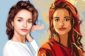 create a custom hobby caricature with a hand drawn portrait