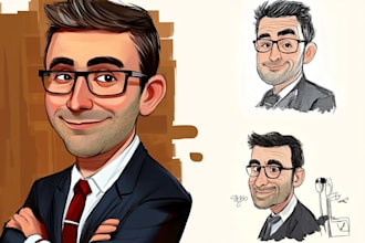 draw creative portrait caricature with unique style