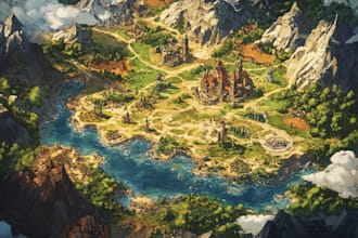 fantasy map illustration for map