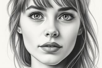 sketch a custom charcoal drawing, pencil portrait from photo