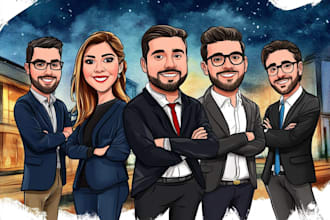 create a custom hobby caricature with a hand drawn portrait