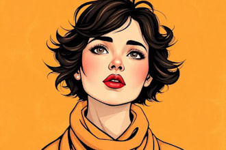 detailed awesome vector art portrait art