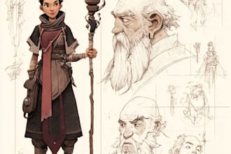 draw a realistic character concept art