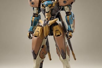 draw mecha robot,armor,gundam in anime or realism style