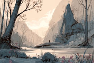 create stunning fantasy background and scenery illustration