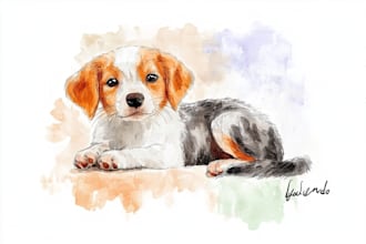 create art watercolor pet animal portrait