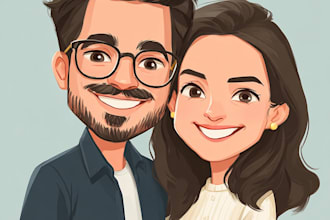 draw beautiful couples caricature