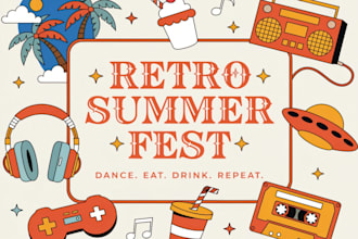 create vintage, retro flyer or poster design