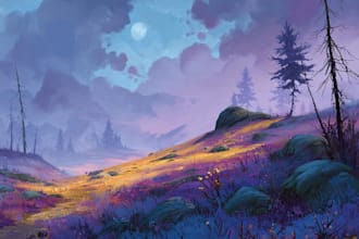 create stylized environment concept art, fantasy background