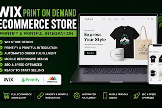 build wix print on demand ecommerce store printify printful integration website
