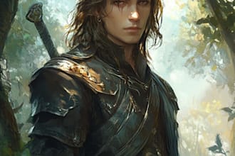 make a fantasy character ilustration