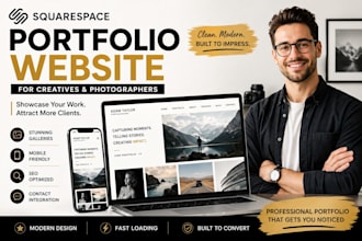 design a clean squarespace portfolio website for photographers and creatives