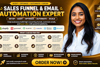 gumroad shopify klaviyo mautic brevo bitrix24 audit email sale funnel automation