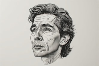 draw a hedcut wsj style cartoon portrait from a photo for you