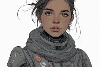 design futuristic sci fi character illustration