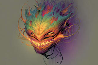 design scary horror creature and character concept art
