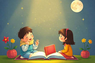 whimsical children story book illustration