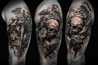 design character portrait tattoo concept art