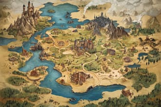 fantasy rpg dnd world map, battle map, campaign map