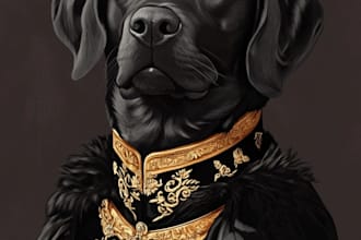 draw minimalist pet line art portrait