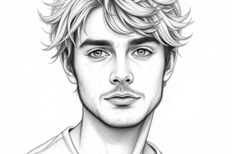 illustrate a marvelous pencil or charcoal portrait drawing