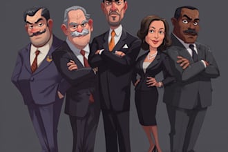 drawing a political or satirical cartoon