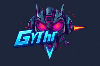 paint custom futuristic cyberpunk, mech, y2k logo design