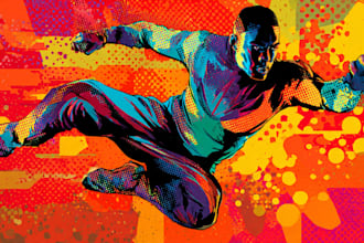 create an amazing superhero pop art