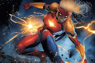 create realistic superhero character illustration