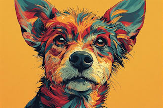 draw animal pop art dog cat pet potrait