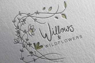 design a beautiful floral logo for your brand