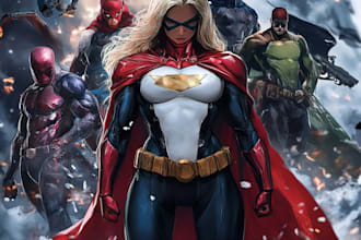 draw superhero character illustration