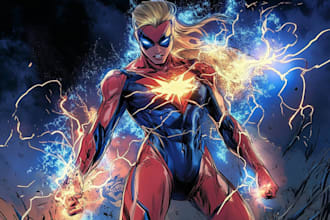 create superhero character illustration