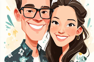 do couple caricature illustration for you