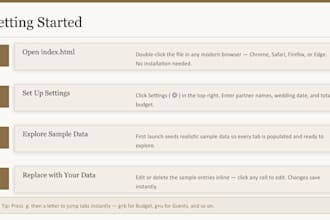 create a live wedding spreadsheet