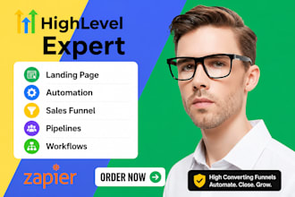 build gohighlevel funnel, landing page, CRM, saas, automation